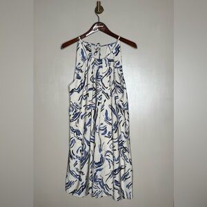Matty M Abstract Print Halter Midi Dress Tie Back Sleeveless Medium NWT